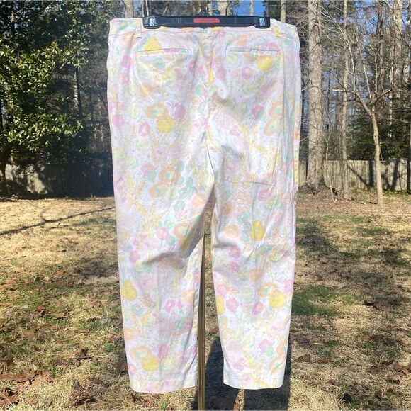 Talbots Perfect Crop 60's Pastel Floral Slacks - Picture 5 of 8